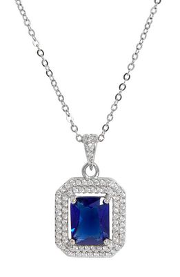 SAVVY CIE JEWELS Lab Created Gemstone Pendant Necklace in Blue