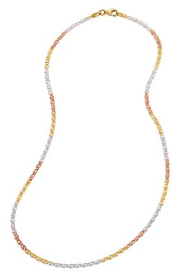 SAVVY CIE JEWELS Mixed Metallic Link Necklace in Yellow