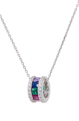 SAVVY CIE JEWELS Rainbow Cubic Zirconia Rondelle Charm in White