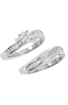 SAVVY CIE JEWELS Set of 2 Cubic Zirconia Rings in Sterling Silver