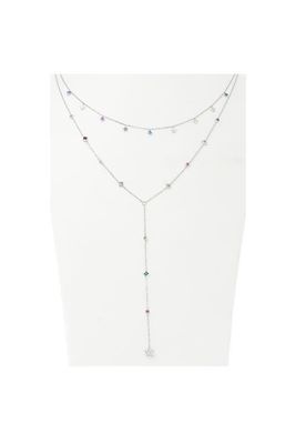 SAVVY CIE JEWELS Sterling Silver Layered Multi Color Necklace