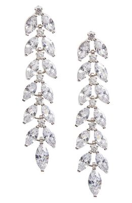 SAVVY CIE JEWELS Sterling Silver Marquise Drop Earrings in White
