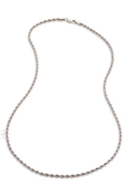 SAVVY CIE JEWELS Sterling Silver Rope Chain Necklace in White