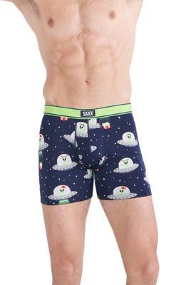 SAXX Daytripper Slim Fit Boxer Briefs in Peace On Earth- Maritime