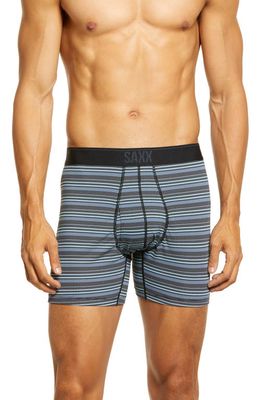 SAXX Quest Quick Dry 2-Pack Slim Fit Mesh Boxer Briefs in Sunrise Stripe/Black Ii