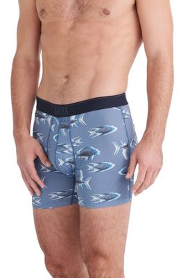 SAXX Quest Quick Dry Mesh Boxer Briefs in Scaled Up- Twilight