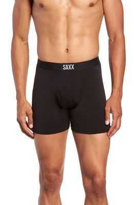 SAXX Ultra Super Soft Relaxed Fit Boxer Briefs in Black/Black