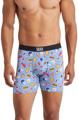 SAXX Ultra Super Soft Relaxed Fit Boxer Briefs in Football Gamer- Blue