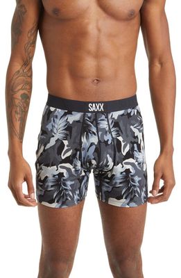 SAXX Ultra Super Soft Relaxed Fit Boxer Briefs in Jungle Canopy- Black