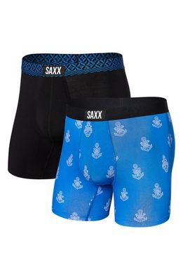 SAXX Vibe Super Soft 2-Pack Slim Fit Boxer Briefs in Vitamin Sea/Blk Remix Geo