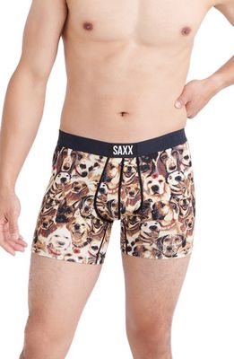 SAXX Vibe Super Soft Slim Fit Boxer Briefs in Dogs Of Saxx- Multi