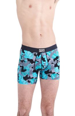 SAXX Vibe Super Soft Slim Fit Boxer Briefs in Island Camo- Black