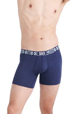 SAXX Vibe Super Soft Slim Fit Boxer Briefs in Navy Heather/Holiday Wb