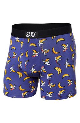 SAXX Vibe Super Soft Slim Fit Boxer Briefs in Rainbow Bananas- Navy