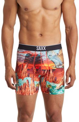 SAXX Volt Breathable Mesh Slim Fit Boxer Briefs in Monument Valley- Multi