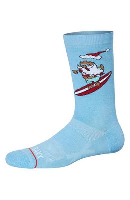 SAXX Whole Package Crew Socks in Surfs Up- Sky Blue Heather