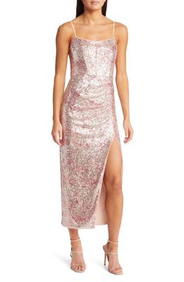 Saylor Claude Sequin Gown in Cotton Candy