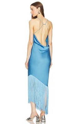 SAYLOR Haverine Fringe Maxi Dress in Blue