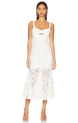 SAYLOR Lesli Midi Dress in White