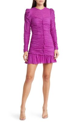Saylor Toryn Ruched Long Sleeve Minidress in Cactus Flower