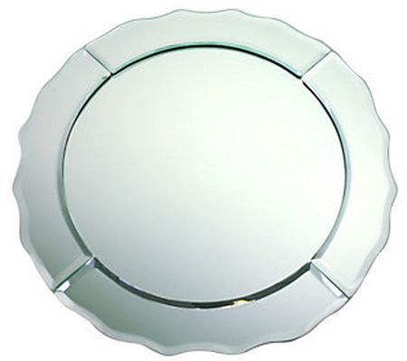 Scallop-Edged Round 13" Mirror Glass Charger