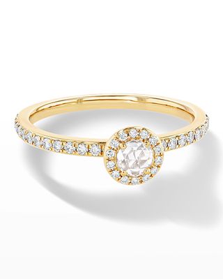 Scallop Rose-Cut Diamond Solitaire Ring, Size 7
