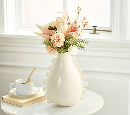 Scalloped 10" Ceramic Vase by Bright Bazaar