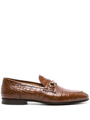 Scarosso Alessandro crocodile-effect loafers - Brown