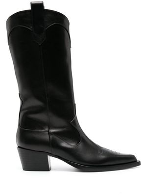 Scarosso Dolly 50mm leather boots - Black