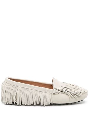 Scarosso fringed suede loafers - Neutrals