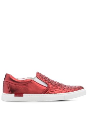 Scarosso Gabriella woven leather sneakers - Red