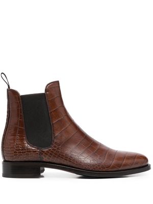 Scarosso Giancarlo crocodile-embossed boots - Brown