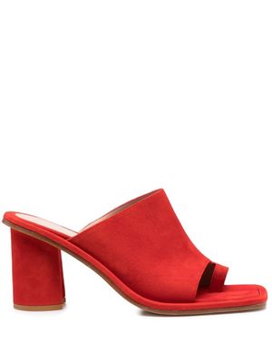 Scarosso Gwen 85mm suede mules - Red