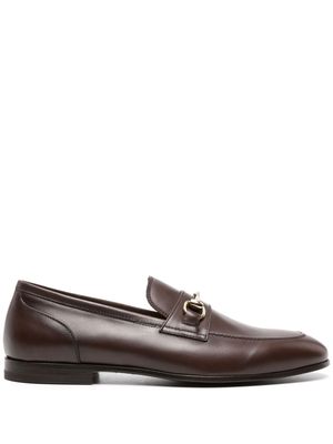 Scarosso horsebit-detail leather loafers - Brown