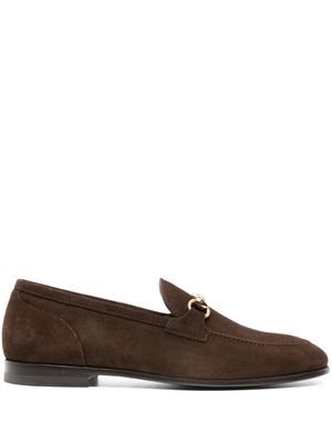 Scarosso horsebit-detail suede loafers - Brown