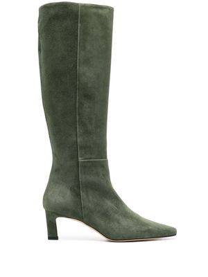 Scarosso Kira 50mm suede boots - Green