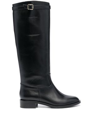 Scarosso knee-high leather boots - Black