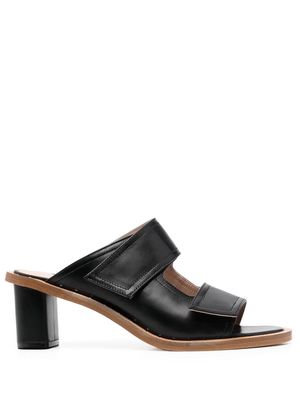 Scarosso leather cut-out mules - Black