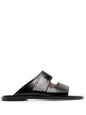 Scarosso leather cut-out sandals - Black
