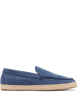 Scarosso Lino almond-toe leather espadrilles - Blue