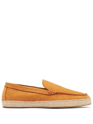 Scarosso Lino almond-toe leather espadrilles - Brown