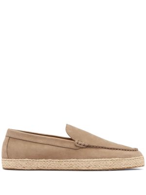 Scarosso Lino almond-toe leather espadrilles - Neutrals