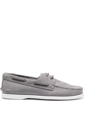 Scarosso Orlando leather boat shoes - Grey