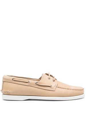 Scarosso Orlando leather boat shoes - Neutrals