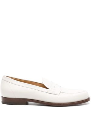 Scarosso penny-slot leather loafers - White