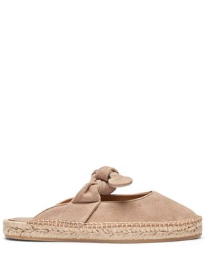 Scarosso Pina knot-detail suede espadrilles - Neutrals