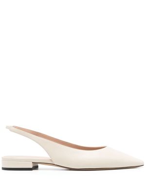 Scarosso pointed-toe slingback ballerina shoes - Neutrals
