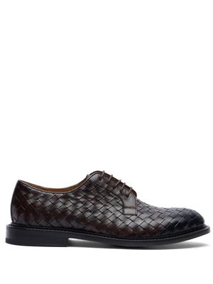 Scarosso woven leather derby shoes - Brown