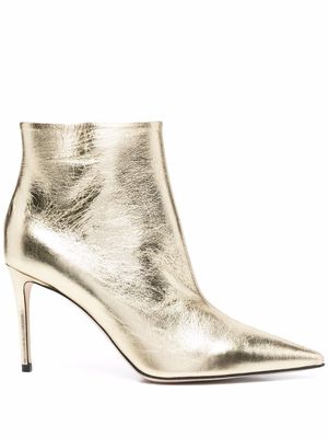 Scarosso x Brian Atwood Anya metallic-effect ankle boots - Gold