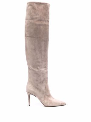 Scarosso x Brian Atwood Carra suede boots - Neutrals